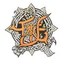 mage of the Chinese symbol for "love" (爱) with keltic symbol of love tattoo design idea