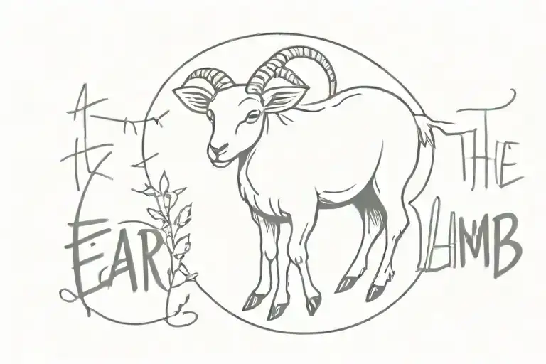 the words "fear the lamb" tattoo design idea