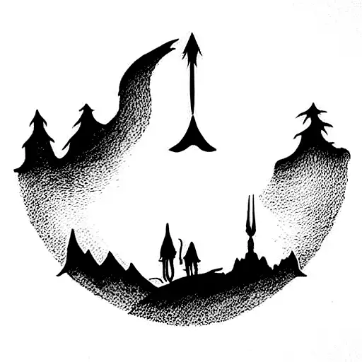 Minimalist Lord Of The Rings And Star Wars Tattoo Idea  BlackInk