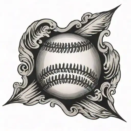 Baseball ball with V in the midle tattoo design idea