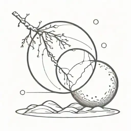 Paired tattoo in the form of a snowball and a coal tattoo design idea