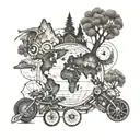 tatoo for hand, world map, globe, travel, snowboarding, 3D design, tree of life, compass, motorcycle, cassette tape and  tattoo design idea