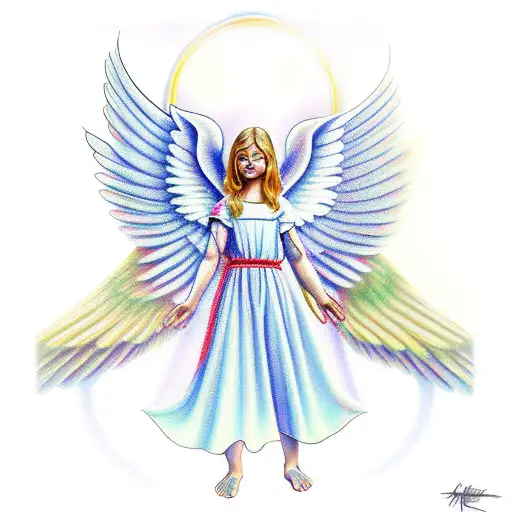 biblically accurate angel tattoo design idea