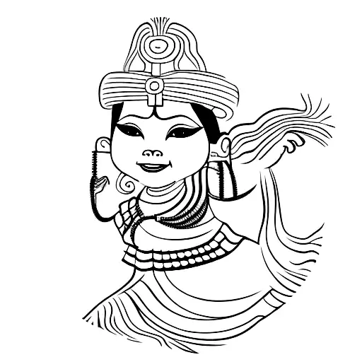 peruvian traditional dancer tattoo design idea