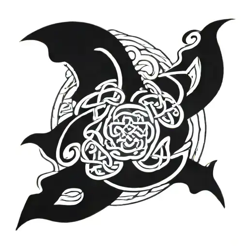 celtic knot in enso circle  tattoo design idea