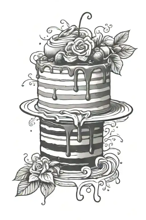 cake and Puerto rico tattoo design idea