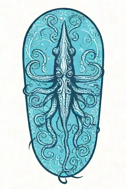 Sailor Jerry style squid tattoo design idea