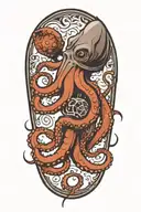 an octopus on top of a shark tattoo design idea