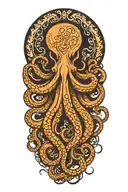 Sailor Jerry style Octopus with tentacles wrapped loosely tattoo design idea