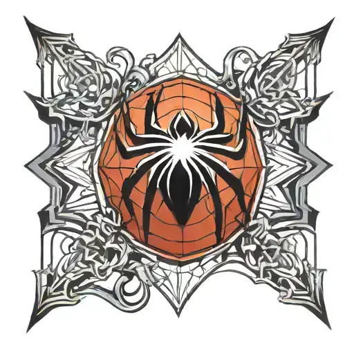 spiderman logo roman numerals tattoo design idea