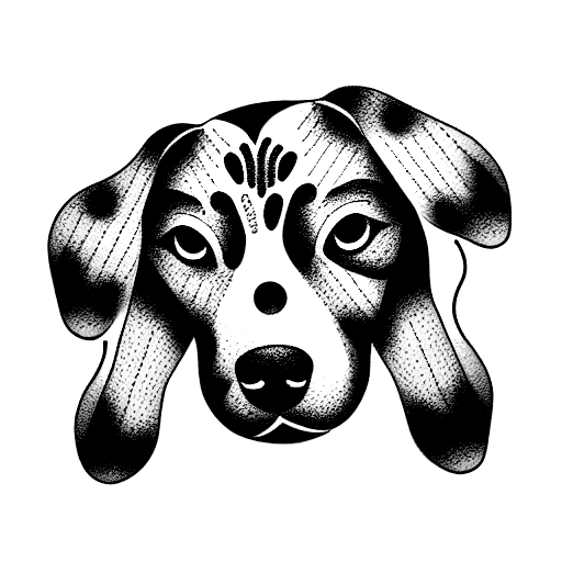 crying dog tattoo design idea