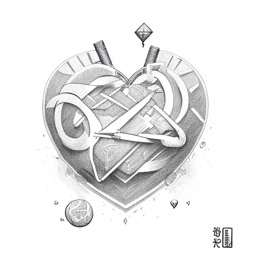 y2k heart  tattoo design idea