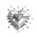 y2k heart  tattoo design idea