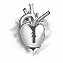 y2k heart  tattoo design idea