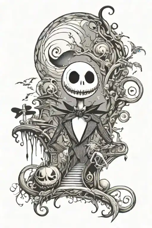nightmare before christmas tattoo design idea