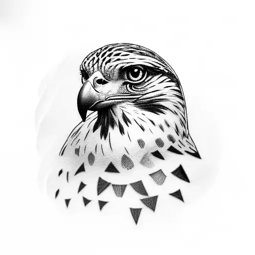 falcon hunting tattoo design idea
