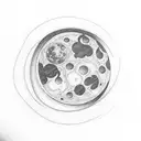 full moon inside half moon tattoo design idea