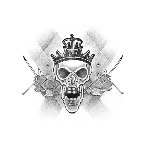 J crown tattoo design idea