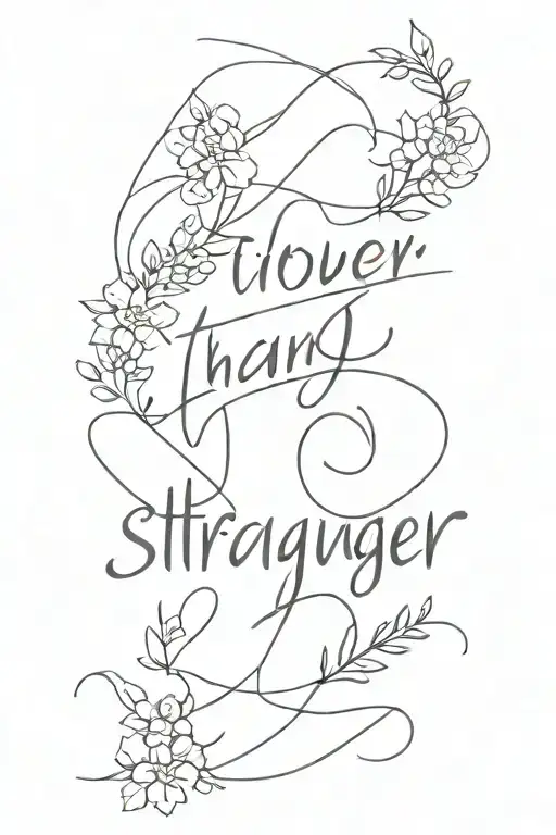 the word stronger than my struggle tattoo design idea
