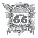 Los Angeles and route 66 tattoo design idea
