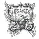 Los Angeles and route 66 tattoo design idea