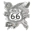 Los Angeles and route 66 tattoo design idea