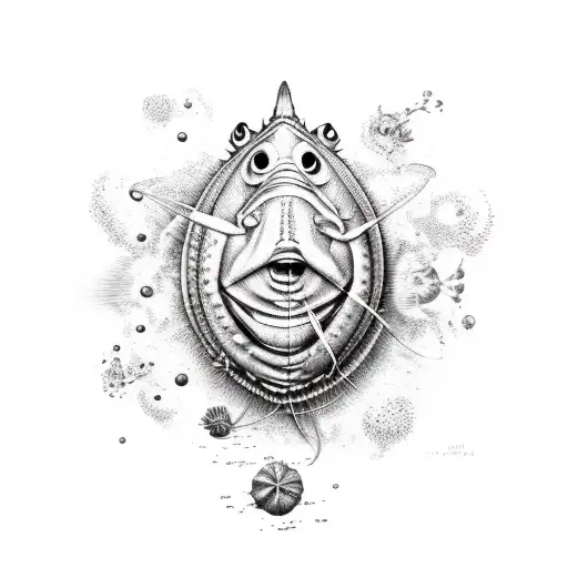 Krabbe Fisch, Sterne  tattoo design idea
