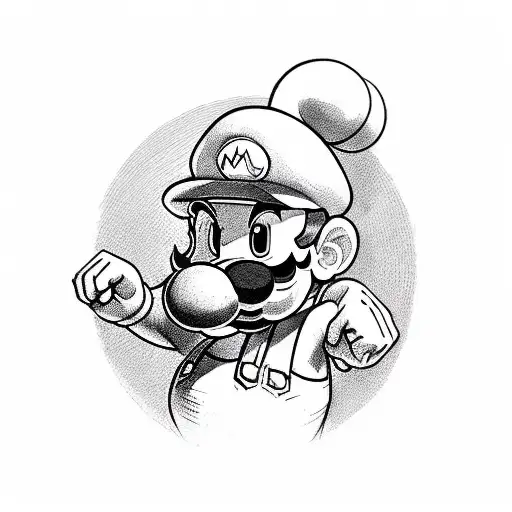 mario bros tattoo design idea