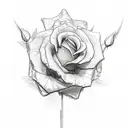 A sketch-style Greek pillar adorned with realistic wild Alberta roses climbing up its sides tattoo design idea