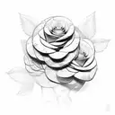 A sketch-style Greek pillar adorned with realistic wild Alberta roses climbing up its sides tattoo design idea
