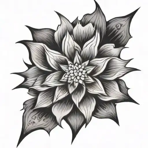 shuriken Lotus flower tattoo design idea