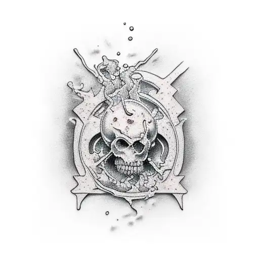 alcohol sobriety demons  tattoo design idea