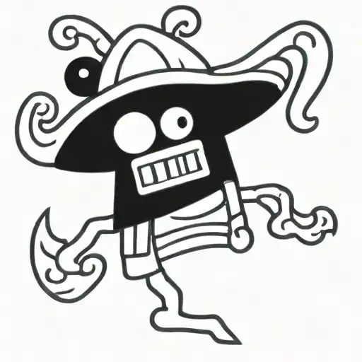 Tlaloc with pirate hat tattoo design idea