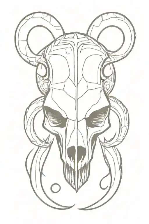 aries skull tattoo design idea