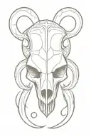 aries skull tattoo design idea