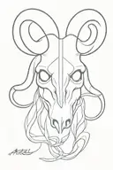 aries skull tattoo design idea