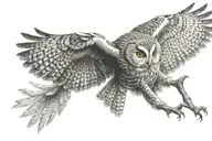 owl flying tattoo design idea