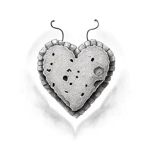 heart surrounded by brick wall, trust no one tattoo design idea