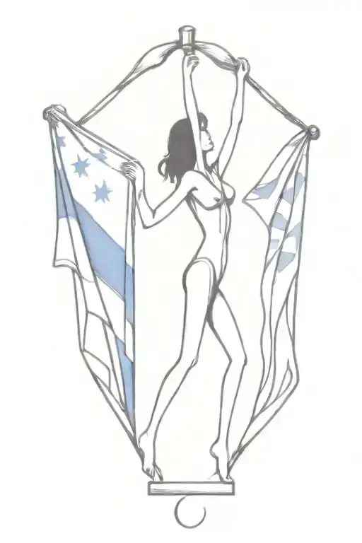 Adoption symbol with  flags tattoo design idea