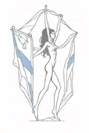 Adoption symbol with  flags tattoo design idea