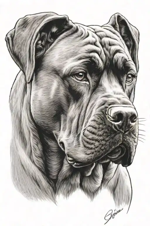 cane corso dog tattoo design idea