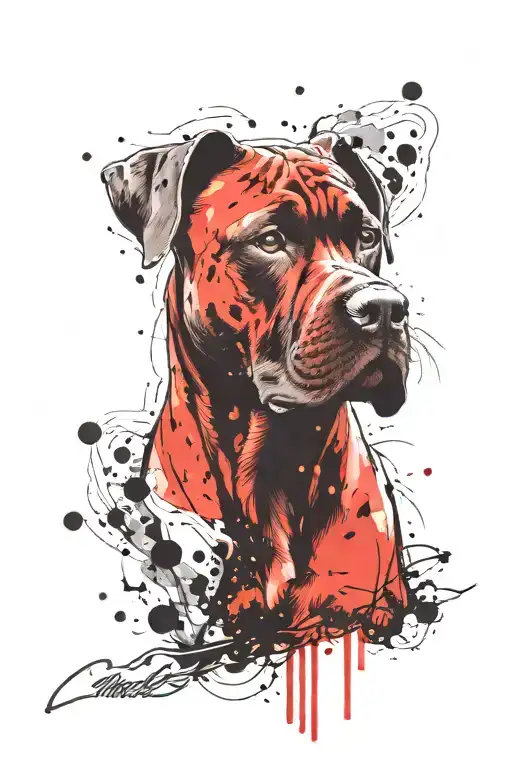 cane corso dog tattoo design idea