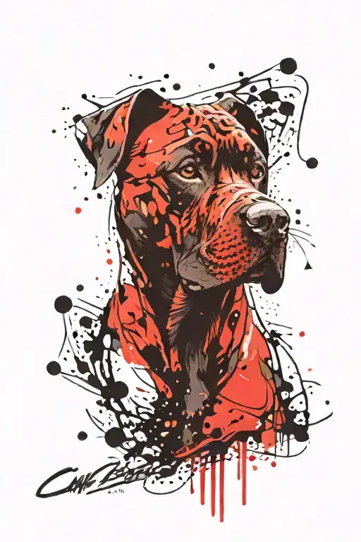 cane corso dog tattoo design idea