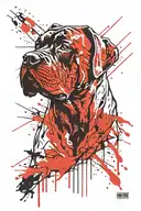 outlined cane corso dog tattoo design idea