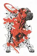 outlined cane corso dog tattoo design idea