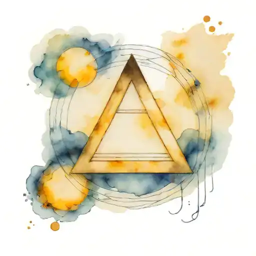 Aa Symbol Of A Triangle Inside A Circle with the moon tattoo design idea