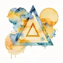 Aa Symbol Of A Triangle Inside A Circle with the moon tattoo design idea