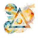 Aa Symbol Of A Triangle Inside A Circle with the moon tattoo design idea