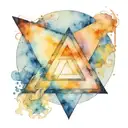Aa Symbol Of A Triangle Inside A Circle with the moon tattoo design idea