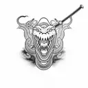 Snake Oni Sword tattoo design idea